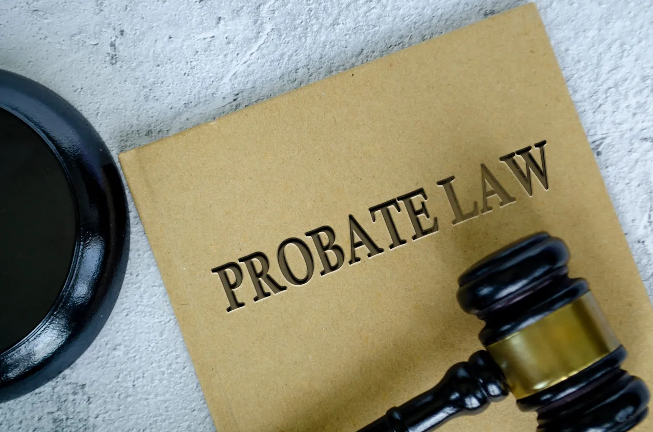 Gavel resting on a book titled Probate Law